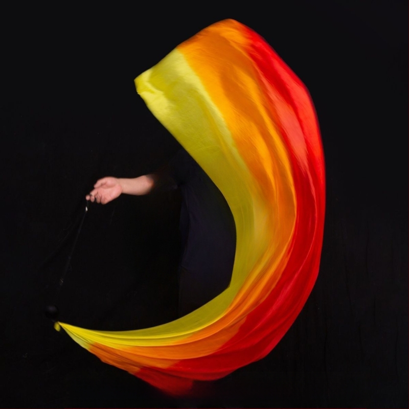 Аксесоар за танц на корема с градиентна коприна кърпа и висящо топче (Марка: Other; Възрастова група: Възрастни; Пускане: Лято 2021; Приложение: сценично изпълнение/откриване)