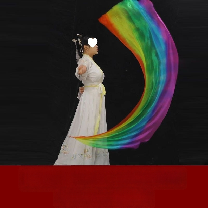 Аксесоар за танц на корема с градиентна коприна кърпа и висящо топче (Марка: Other; Възрастова група: Възрастни; Пускане: Лято 2021; Приложение: сценично изпълнение/откриване)