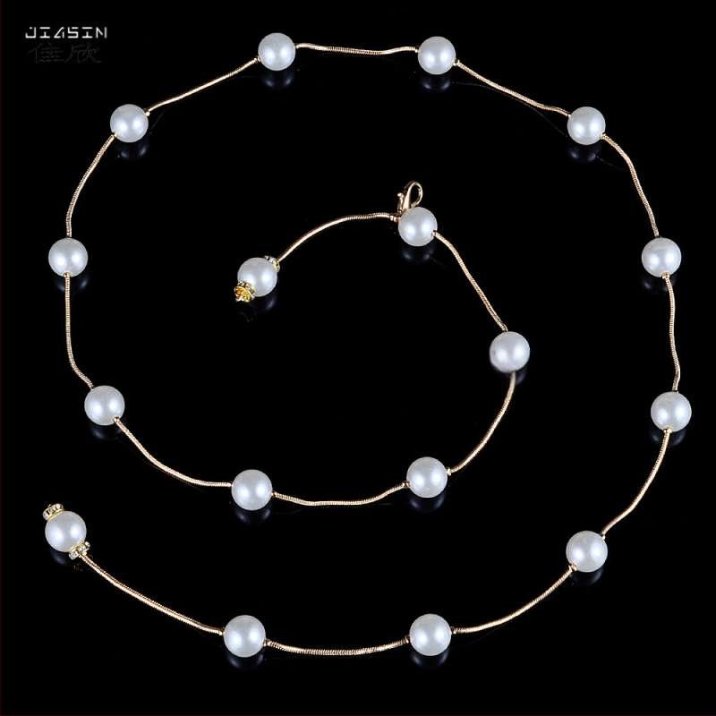 Διπλής χρήσης μαργαριταρένιο ζώνης μέσης, μεταλλική κατασκευή, αγκράφα από κράμα, κούμπωμα με γάντζο, λεπτή διάσταση (<2 cm), Jia Xin, άνοιξη 2025