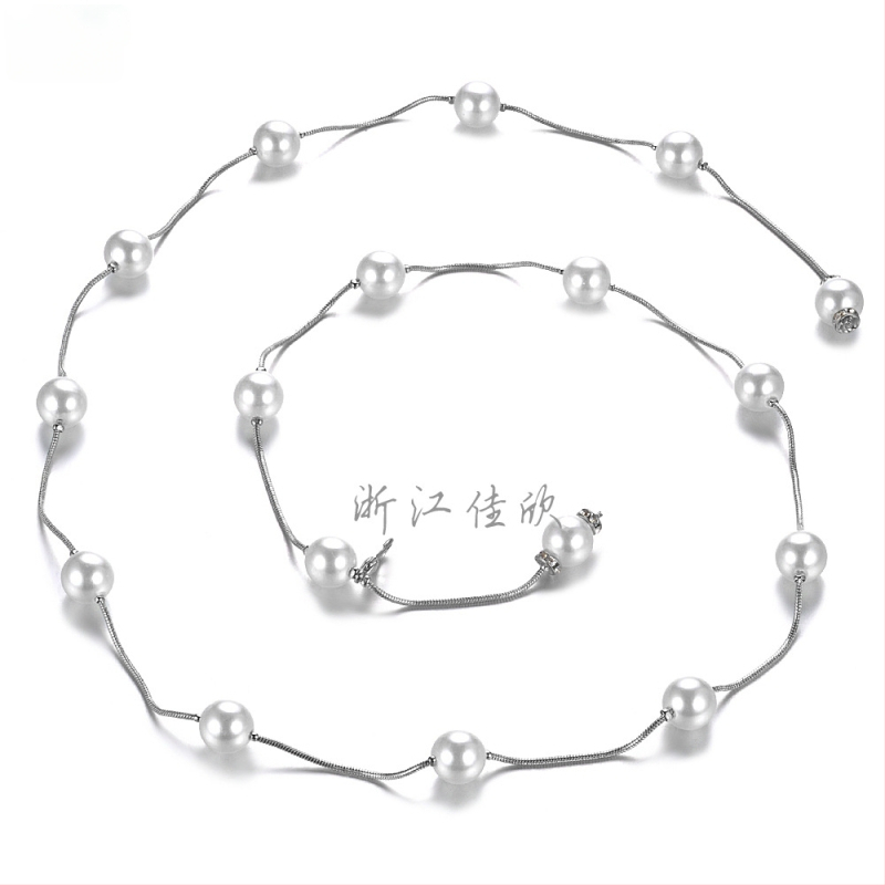 Διπλής χρήσης μαργαριταρένιο ζώνης μέσης, μεταλλική κατασκευή, αγκράφα από κράμα, κούμπωμα με γάντζο, λεπτή διάσταση (<2 cm), Jia Xin, άνοιξη 2025