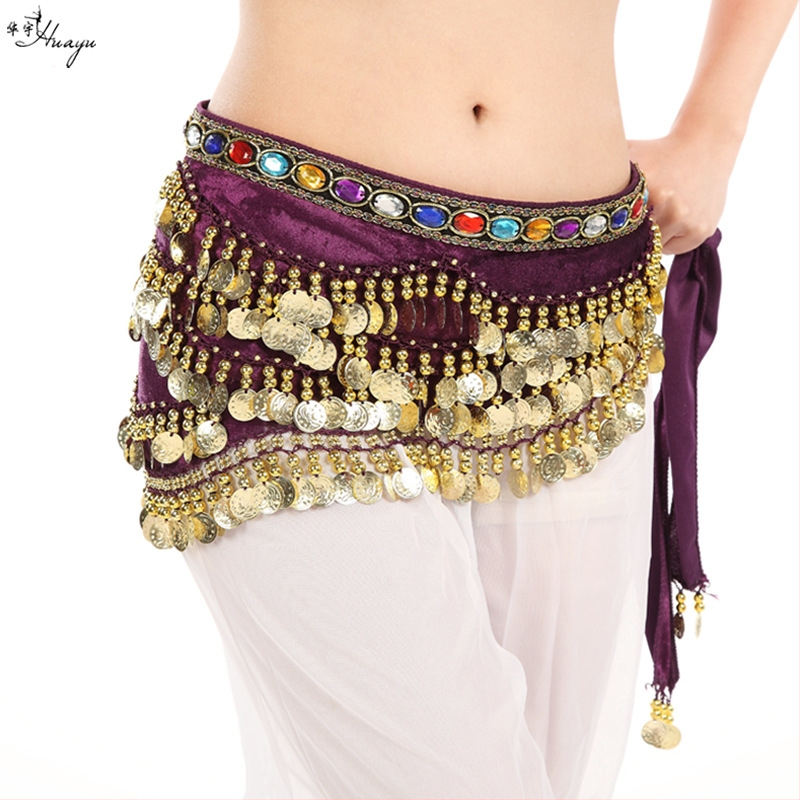 Μεταλλική ζώνη μέσης για ανατολίτικο χορό με κρεμαστά νομίσματα και διαμαντικές λεπτομέρειες; χωρίς αγκράφα; συσκευασία 10 τεμάχια