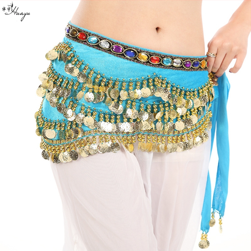 Μεταλλική ζώνη μέσης για ανατολίτικο χορό με κρεμαστά νομίσματα και διαμαντικές λεπτομέρειες; χωρίς αγκράφα; συσκευασία 10 τεμάχια