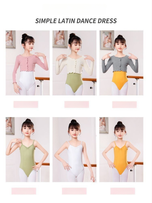 Îmbrăcăminte de dans pentru copii: top cu mâneci lungi din TR țesătură cu PVC 50-70%, stil chinezesc, retro literar, primăvara 2025