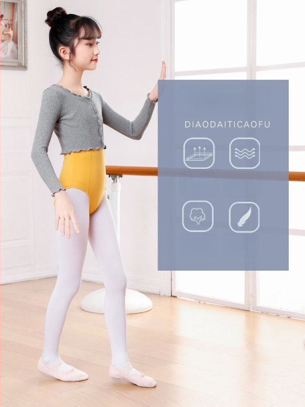 Îmbrăcăminte de dans pentru copii: top cu mâneci lungi din TR țesătură cu PVC 50-70%, stil chinezesc, retro literar, primăvara 2025