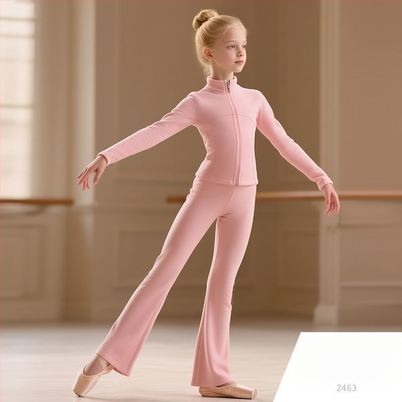 Set de dans pentru fete cu mâneci lungi, primăvara 2025, țesătură Tr, PVC 90–95%, stil chinezesc, retro literar