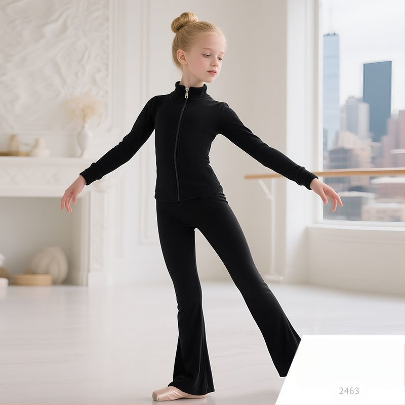 Set de dans pentru fete cu mâneci lungi, primăvara 2025, țesătură Tr, PVC 90–95%, stil chinezesc, retro literar