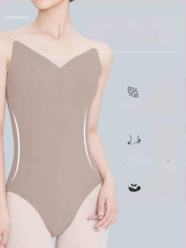 Ženski baletni trening bodi s kontrastnim remenčićima, jednodjelni plesna odjeća za odrasle
