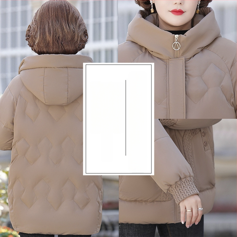 Palton de iarnă cu umplutură de bumbac, căptușit cu fleece, glugă, fermoar, lungime medie (50–65 cm), țesătură din poliester (>95%)