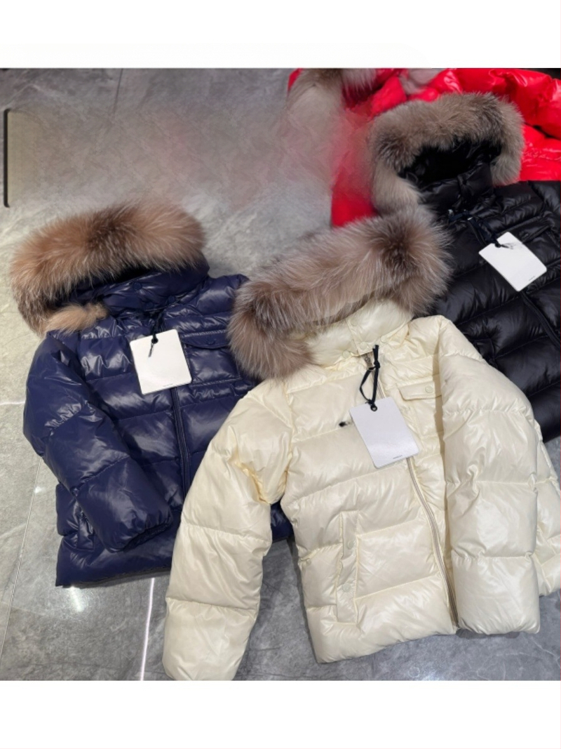 Jachetă de iarnă pentru copii, stil korean, cu glugă detașabilă, umplutură din puf de gâscă alb, 91–94% puf, croială scurtă, lejeră