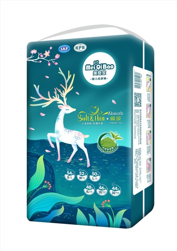 Meiqibao Pantaloni All-In-One Lace-Up, medical grade pull-up pentru bebeluși, 5–40 kg, set de 6 cutii