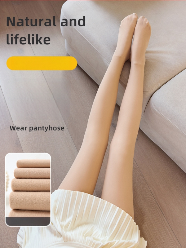 Colanți-dres All-in-One din nailon și elastan, groși, calzi, toamnă–iarnă 2024, cu picior integrat