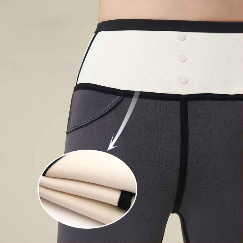 Colanți damă din nailon cu spandex, lungime gleznă, căptuți cu fleece pentru căldură, elasticitate ridicată