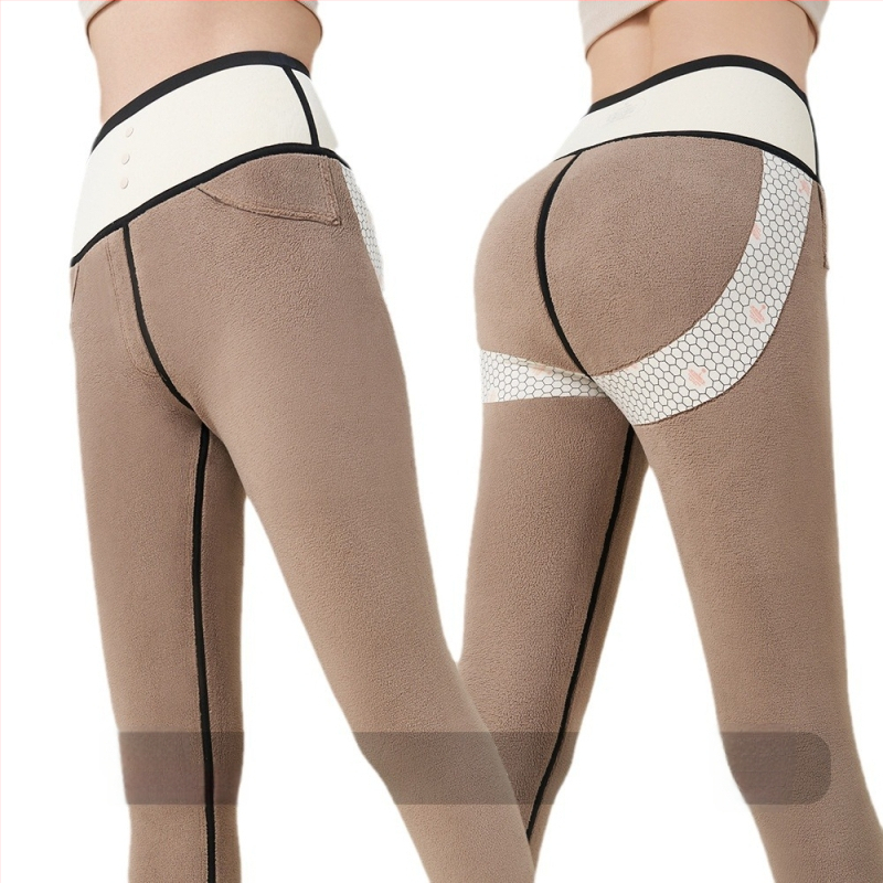 Colanți damă din nailon cu spandex, lungime gleznă, căptuți cu fleece pentru căldură, elasticitate ridicată