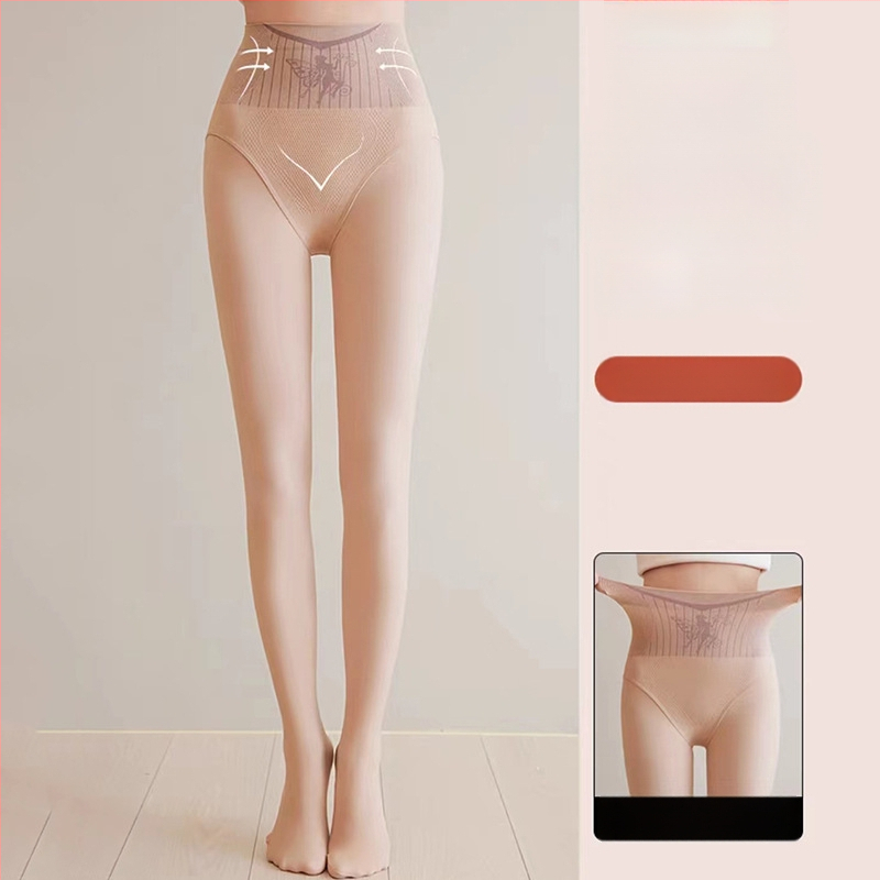 Pantyhose s cvjetnim uzorkom – vila, flis podstava, visokim strukom za oblikovanje struka i bokova, prirodan osjećaj kože, za proljeće i jesen