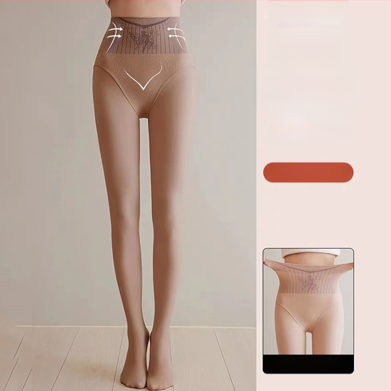 Pantyhose s cvjetnim uzorkom – vila, flis podstava, visokim strukom za oblikovanje struka i bokova, prirodan osjećaj kože, za proljeće i jesen