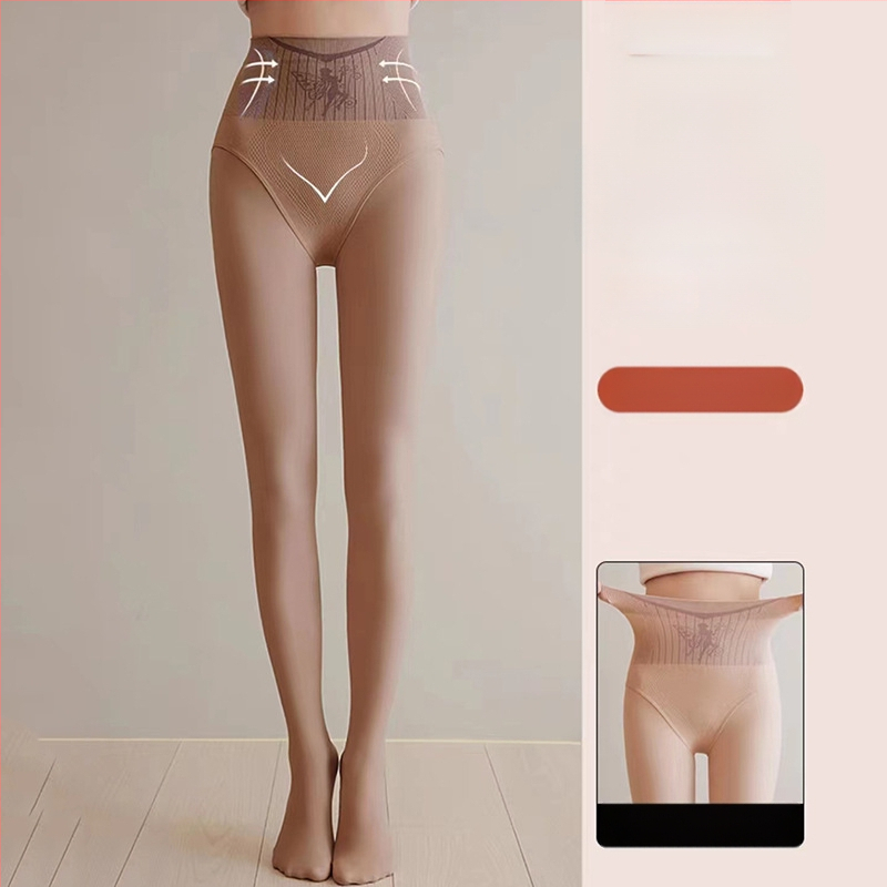 Pantyhose s cvjetnim uzorkom – vila, flis podstava, visokim strukom za oblikovanje struka i bokova, prirodan osjećaj kože, za proljeće i jesen