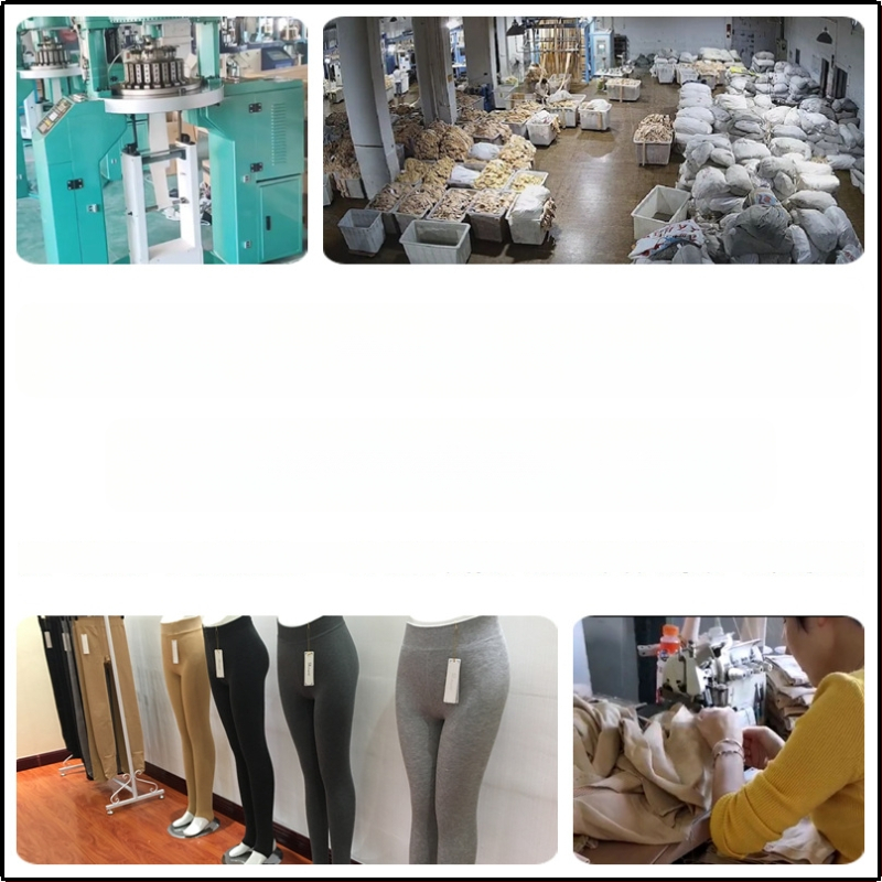 Debeli pamučni legging s visokim pojasom, ribasta tekstura i fleece podstava, vertikalne pruge, za jesen i zimu