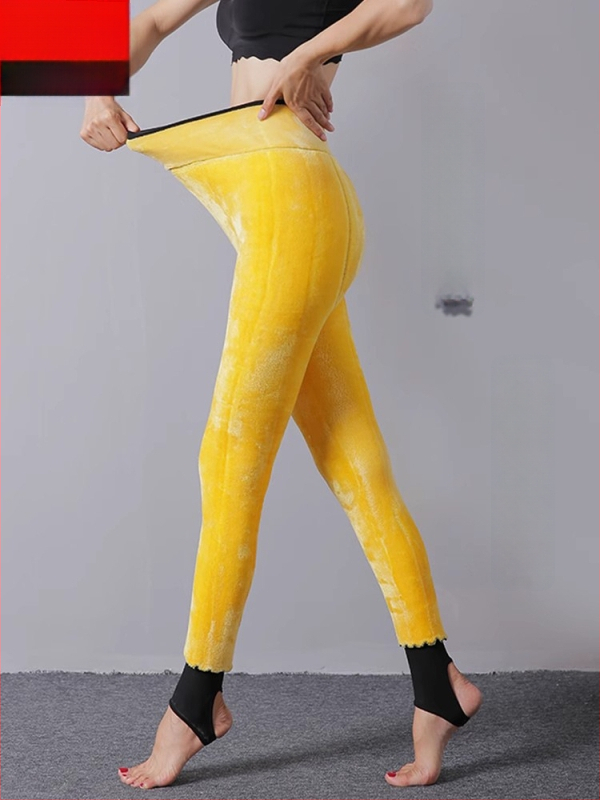 Pantaloni de iarnă pentru femei, într-o singură bucata, fără cusături, ultra-groși, calzi, din amestec nylon-bumbac, cu elasticitate înaltă