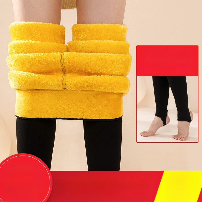 Pantaloni de iarnă pentru femei, într-o singură bucata, fără cusături, ultra-groși, calzi, din amestec nylon-bumbac, cu elasticitate înaltă