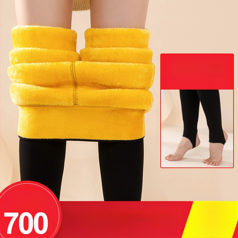 Pantaloni de iarnă pentru femei, într-o singură bucata, fără cusături, ultra-groși, calzi, din amestec nylon-bumbac, cu elasticitate înaltă