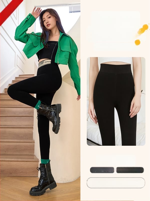 Γυναικείες παντελόνες από νάιλον και σπάντεξ, με φλίς εσωτερική επένδυση για τον χειμώνα, σε στυλ ολόσωμου παντελονιού, υψηλή ελαστικότητα