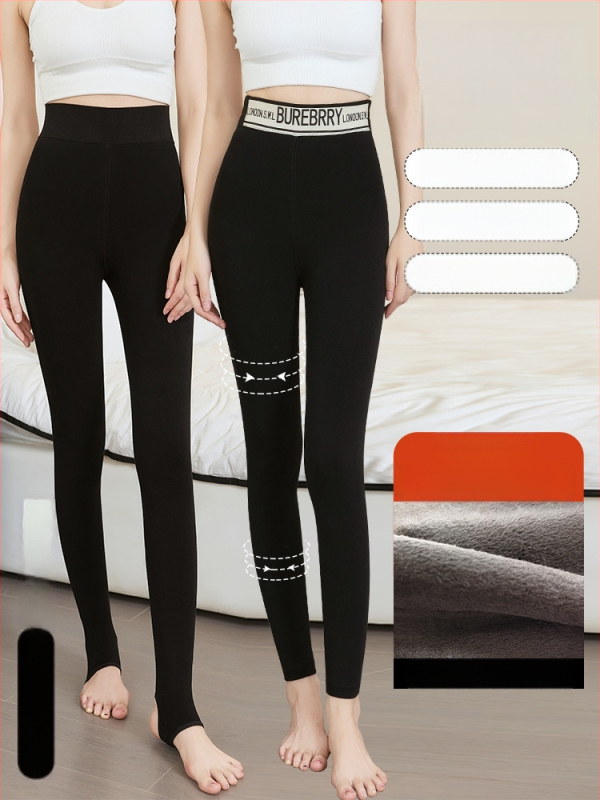 Γυναικείες παντελόνες από νάιλον και σπάντεξ, με φλίς εσωτερική επένδυση για τον χειμώνα, σε στυλ ολόσωμου παντελονιού, υψηλή ελαστικότητα