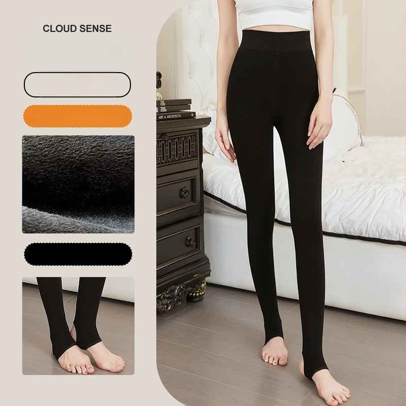 Γυναικείες παντελόνες από νάιλον και σπάντεξ, με φλίς εσωτερική επένδυση για τον χειμώνα, σε στυλ ολόσωμου παντελονιού, υψηλή ελαστικότητα