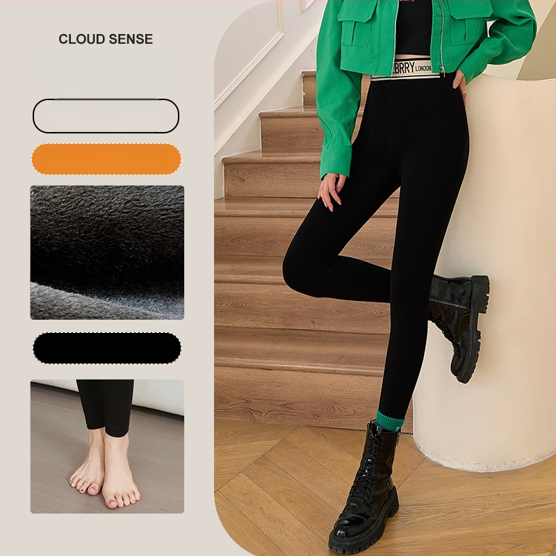 Γυναικείες παντελόνες από νάιλον και σπάντεξ, με φλίς εσωτερική επένδυση για τον χειμώνα, σε στυλ ολόσωμου παντελονιού, υψηλή ελαστικότητα