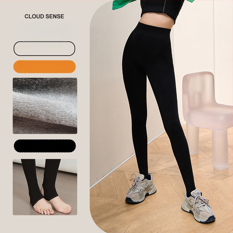 Γυναικείες παντελόνες από νάιλον και σπάντεξ, με φλίς εσωτερική επένδυση για τον χειμώνα, σε στυλ ολόσωμου παντελονιού, υψηλή ελαστικότητα