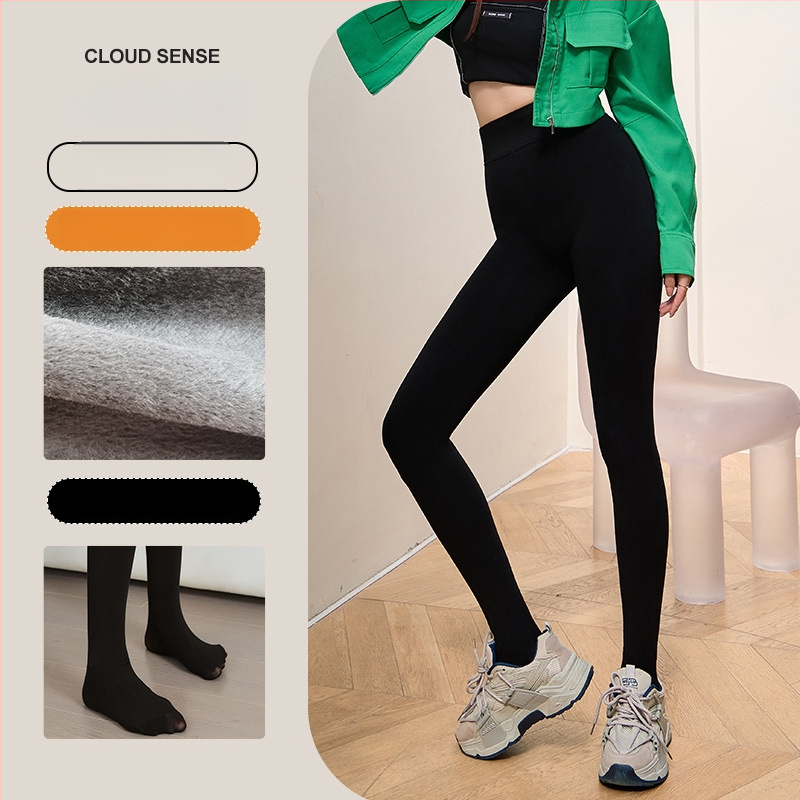 Γυναικείες παντελόνες από νάιλον και σπάντεξ, με φλίς εσωτερική επένδυση για τον χειμώνα, σε στυλ ολόσωμου παντελονιού, υψηλή ελαστικότητα