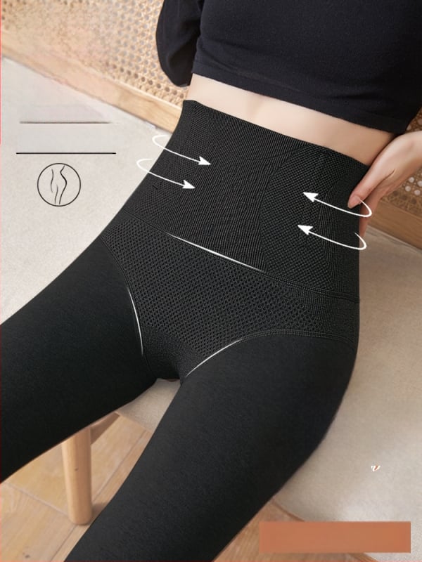 Ženske debeli flis legginse za jesen-zimu, topli, visokim strukom, oblikovanje trbuha, puna duljina nogu