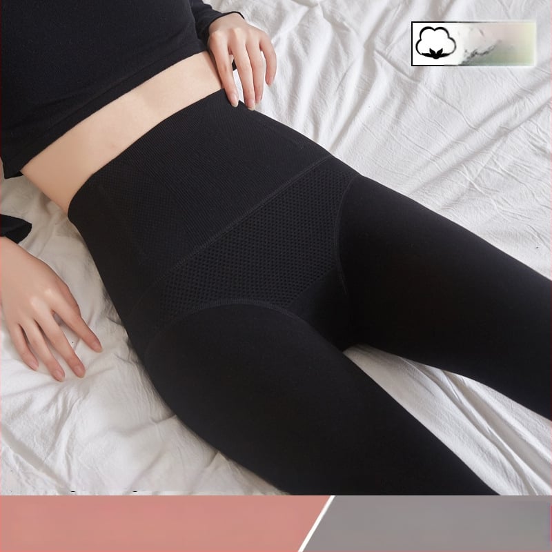 Ženske debeli flis legginse za jesen-zimu, topli, visokim strukom, oblikovanje trbuha, puna duljina nogu