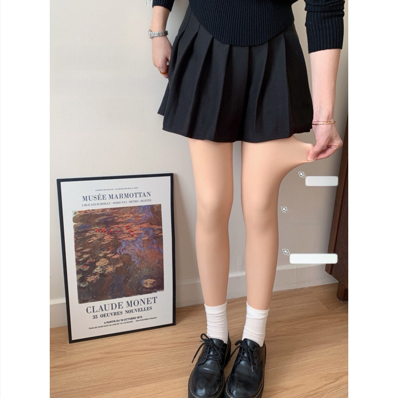 Bare-Leg efekts zeķes ar flīsa iekšpusi - akrila šķiedra, augsta elastība, 2025. ziemā