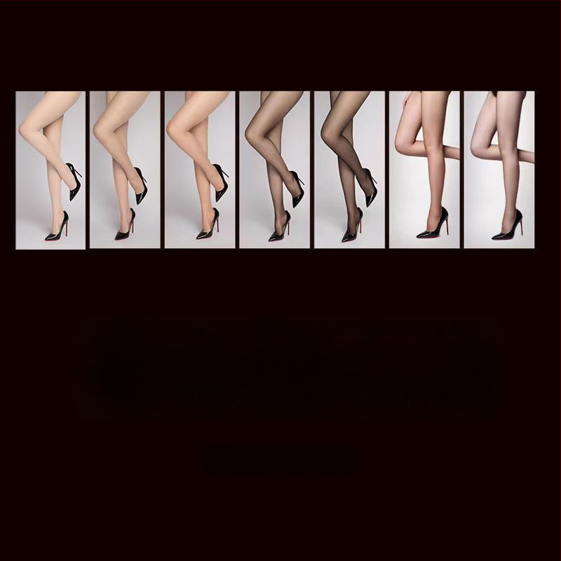 Bezšuvju pantyhose ar tīkla vidukli, 0.1D ultra-plānas, zīdaini gluds, mikroelastīgs, Chenille-Spandex maisījums, 3D raksts