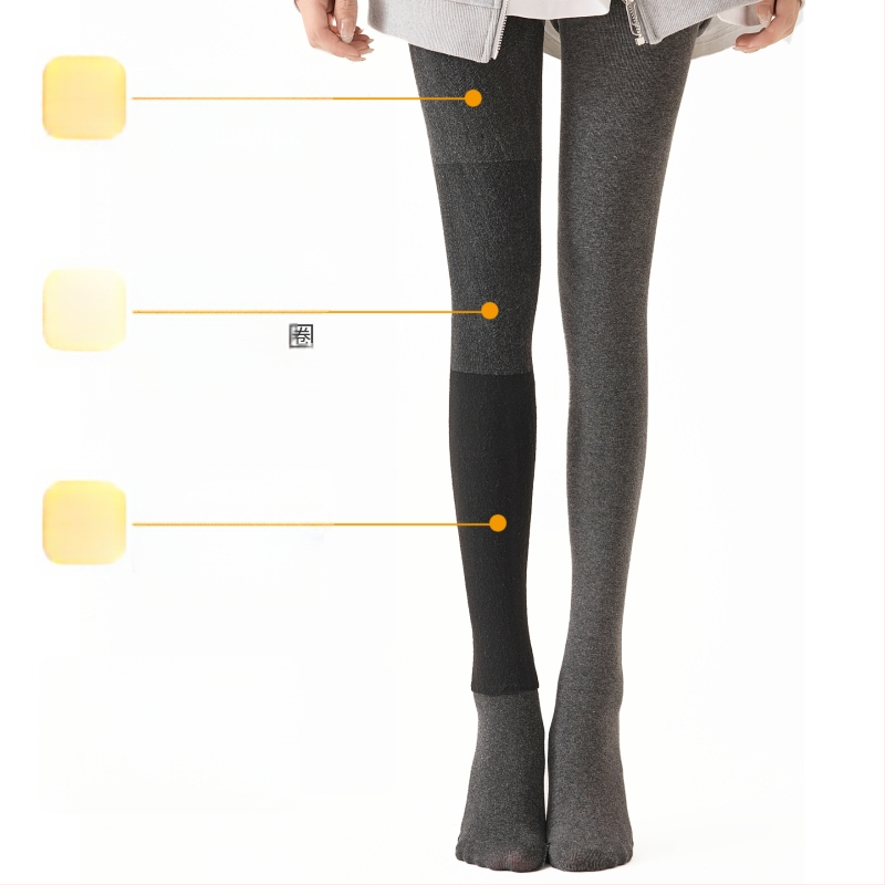 Kokvilnas legingi ar flīsa iekšējo odari, sievietēm, sēžamvietas pacelšana, biezs, ar kājām