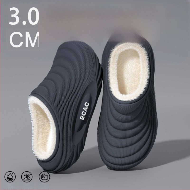 Vyrinės vandeniui atsparios medvilninės šlepetės - vidaus naudojimui, neslystančios, bekvapės, šilta velveto įdaila, EVA padas