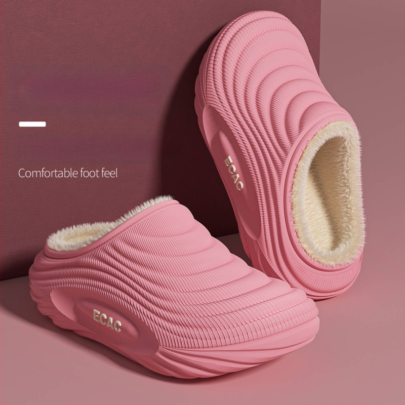 Vyrinės vandeniui atsparios medvilninės šlepetės - vidaus naudojimui, neslystančios, bekvapės, šilta velveto įdaila, EVA padas