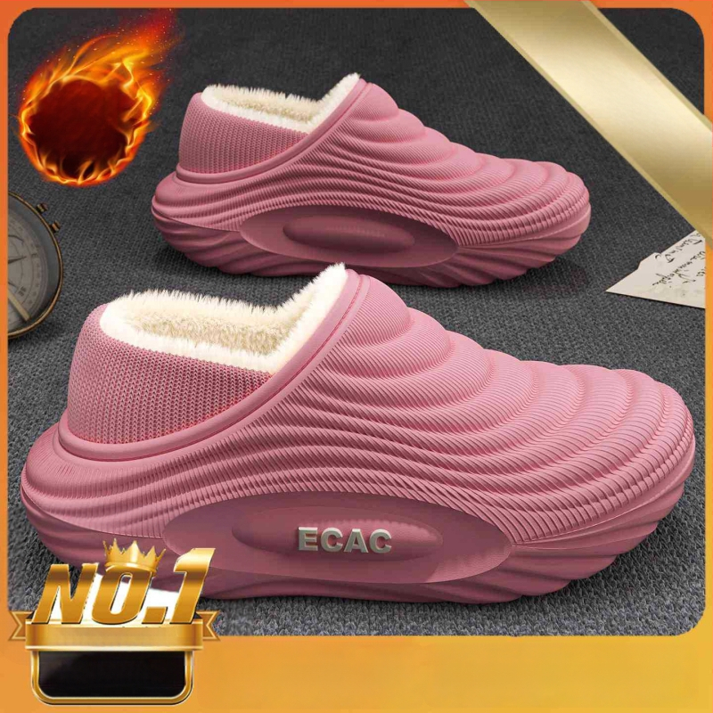 Vyrinės vandeniui atsparios medvilninės šlepetės - vidaus naudojimui, neslystančios, bekvapės, šilta velveto įdaila, EVA padas