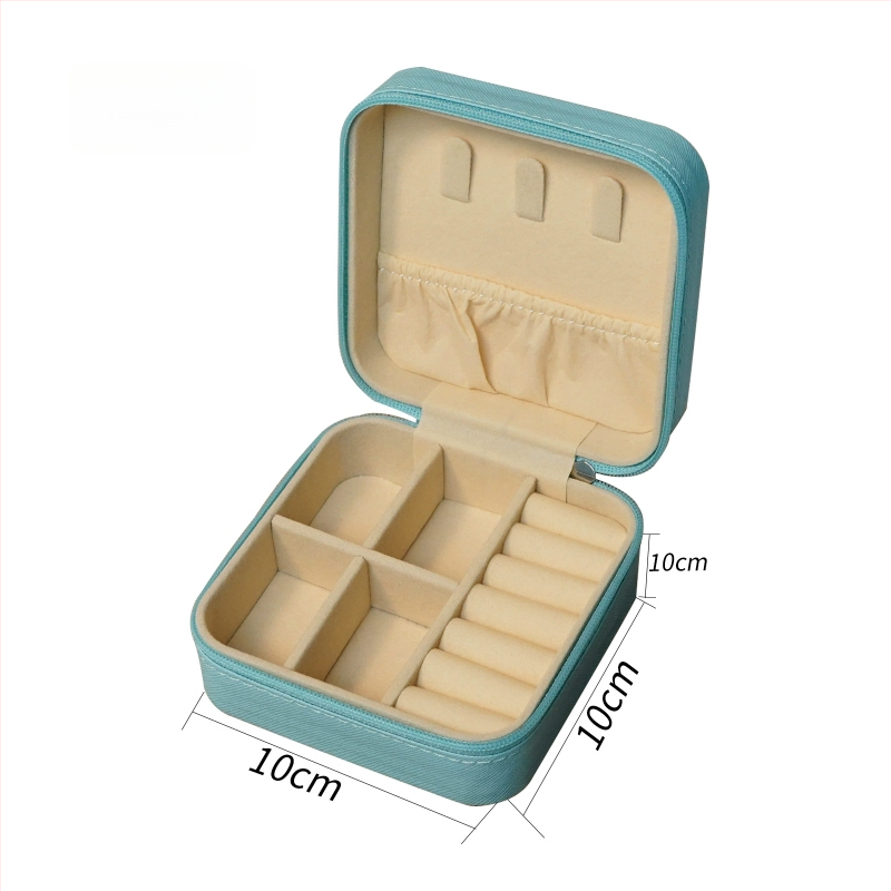 Ékszerdoboz tükrössel és cipzárral - Cortex anyag, casual stílus, kemény kivitel