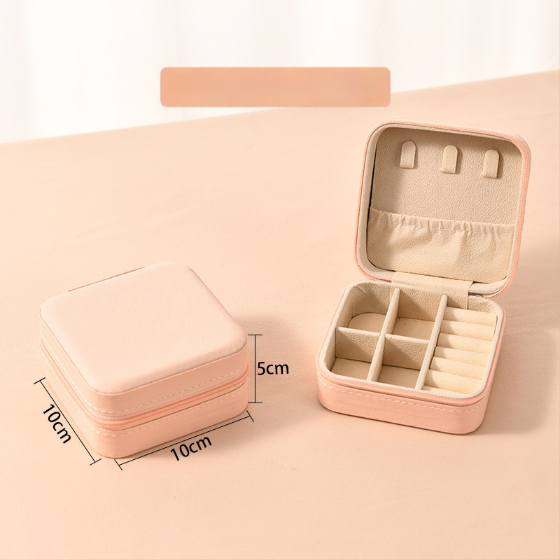 Ékszerdoboz tükrössel és cipzárral - Cortex anyag, casual stílus, kemény kivitel