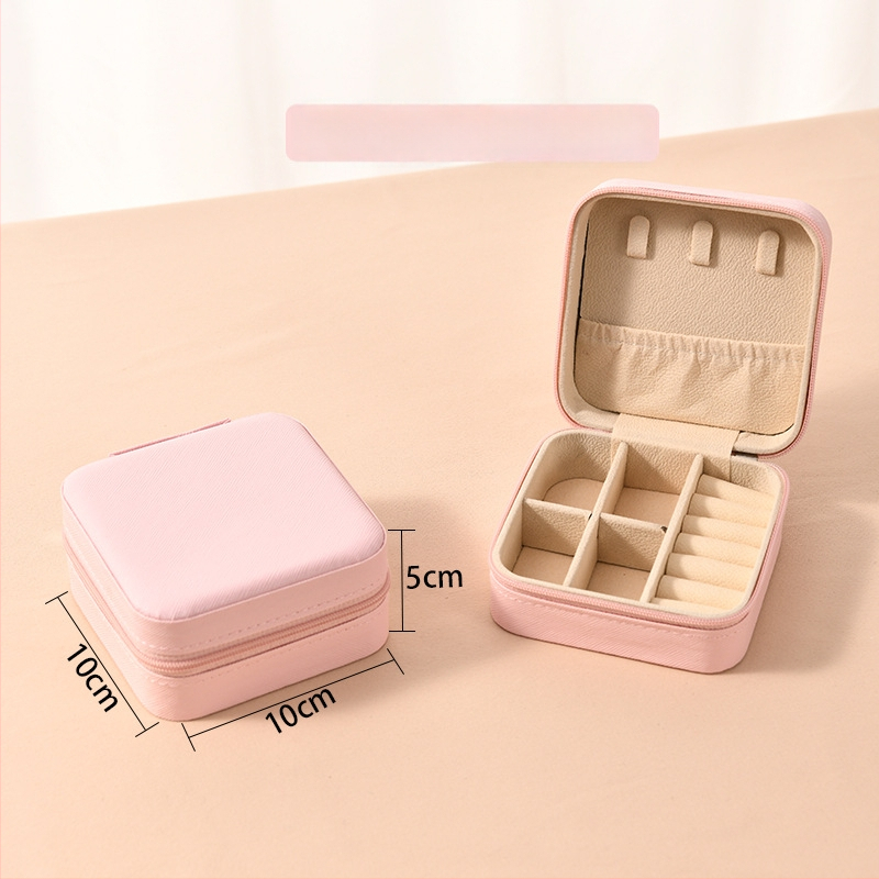 Ékszerdoboz tükrössel és cipzárral - Cortex anyag, casual stílus, kemény kivitel