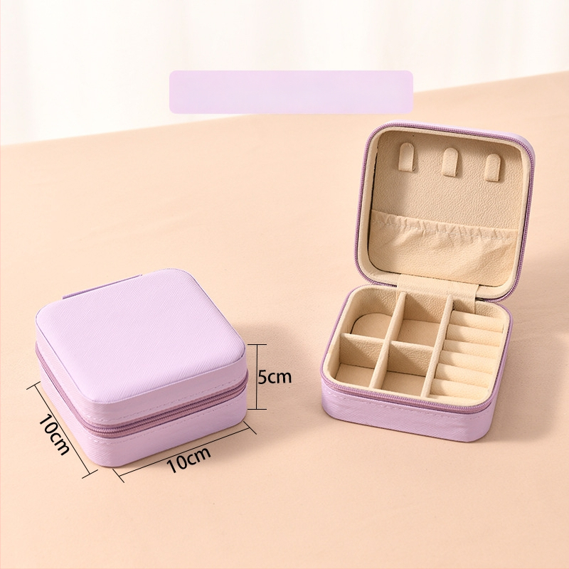 Ékszerdoboz tükrössel és cipzárral - Cortex anyag, casual stílus, kemény kivitel