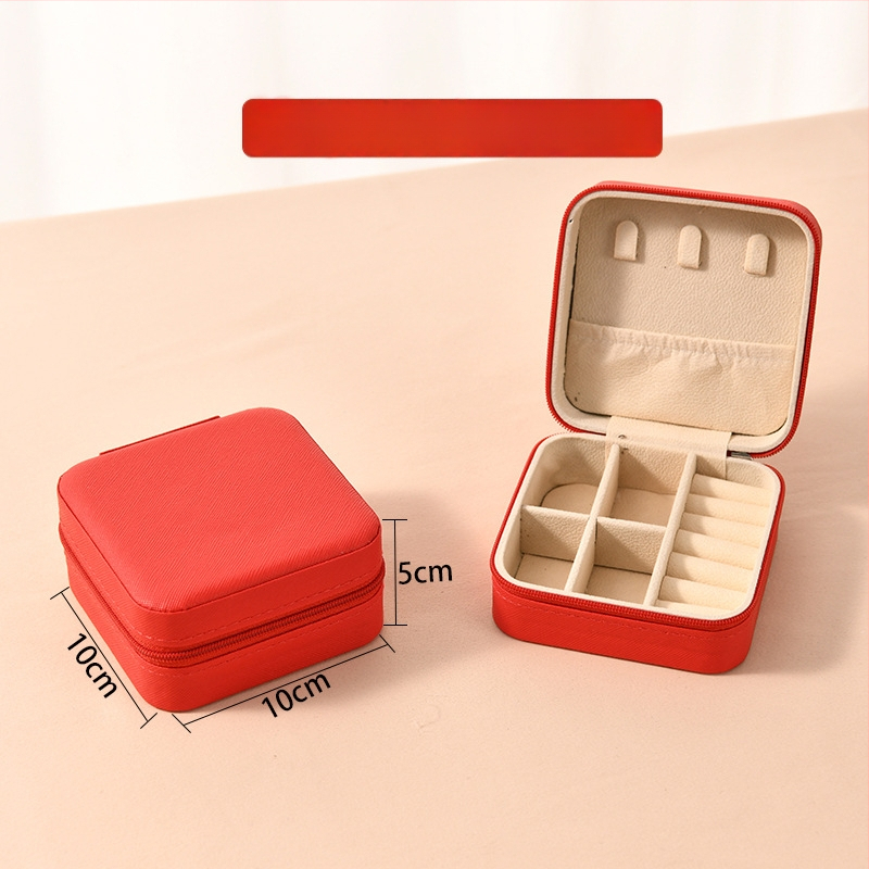 Ékszerdoboz tükrössel és cipzárral - Cortex anyag, casual stílus, kemény kivitel