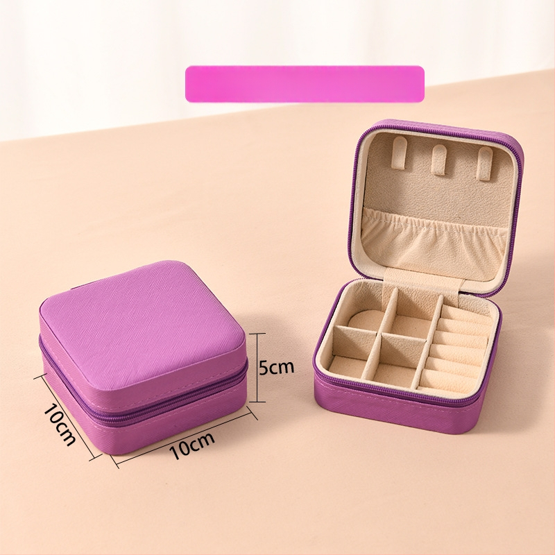 Ékszerdoboz tükrössel és cipzárral - Cortex anyag, casual stílus, kemény kivitel