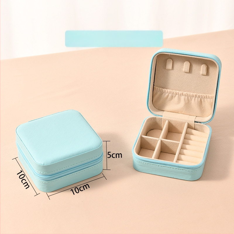 Ékszerdoboz tükrössel és cipzárral - Cortex anyag, casual stílus, kemény kivitel