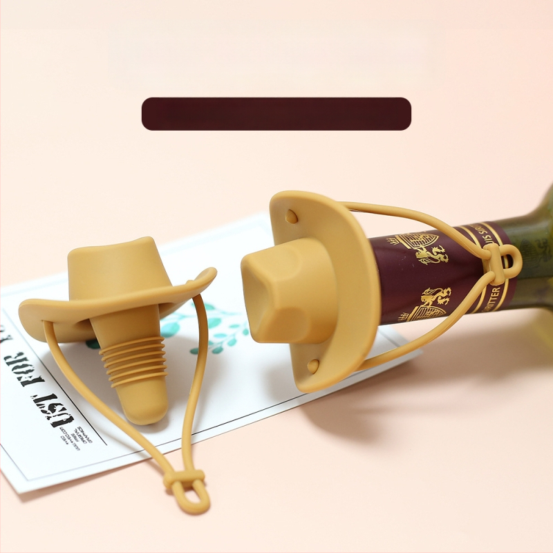 Szilikonból készült cowboy kalap formájú borosüveg-dugó, élelmiszer-minőségű, szivárgásmentes, logó nyomtatás lehetséges, testreszabható