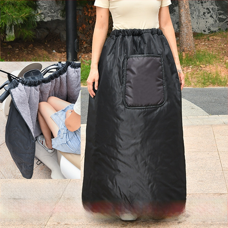 Elektromos járművek szélvédett szoknya — téli quiltelt kerékpáros szoknya fleece béléssel, vízálló Oxford anyag (Anyag: vízálló Oxford; Stílus: quiltelt; Modellok: elektromos autó, motorkerékpár, akkumulátoros autó, tricikli; Funkciók: összecsukható, kopás