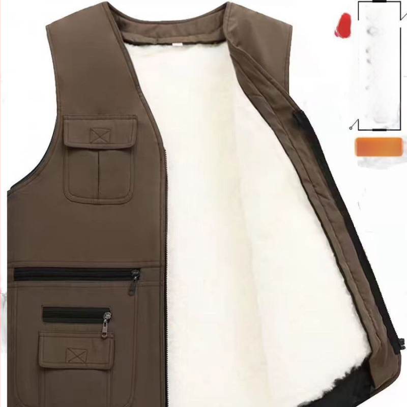 Xin Jing Da — Vestă din lână cu blană de miel reală, 95% lână, lungime medie, Primăvara 2025