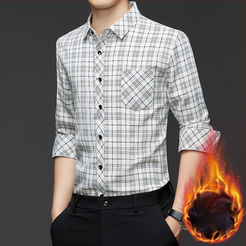 Πουκάμισο καρό με επένδυση φλίς, αστικός στυλ καρντγκάν, ύφασμα: μίξη χημικών ινών, χειμερινή σεζόν