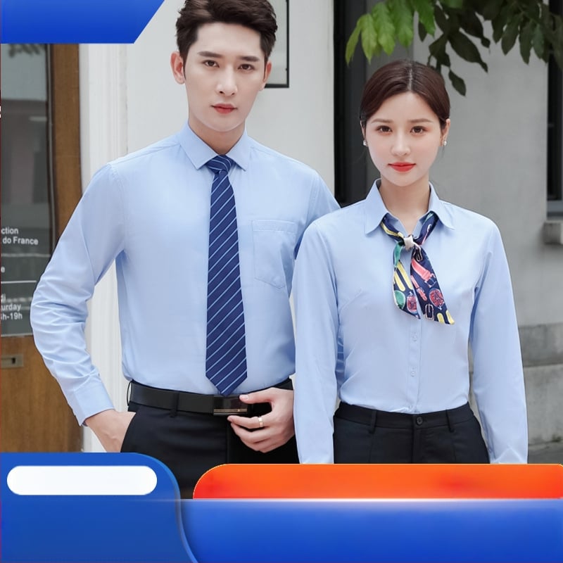 Ανδρικό πουκάμισο από μίγμα βαμβακιού-πολυεστέρα, μακρύ μανίκι, στενή γραμμή, γιακάς τύπου λαπέλ